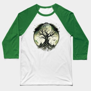 Tree of Life Under the Moon Connection, Life, Magic, Mystery Baseball T-Shirt